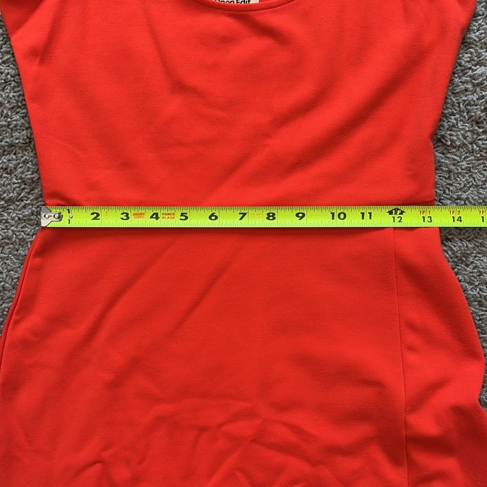 Open Edit Dress Women Orange Bodycon Tank Slit Jersey - Picture 7 of 14